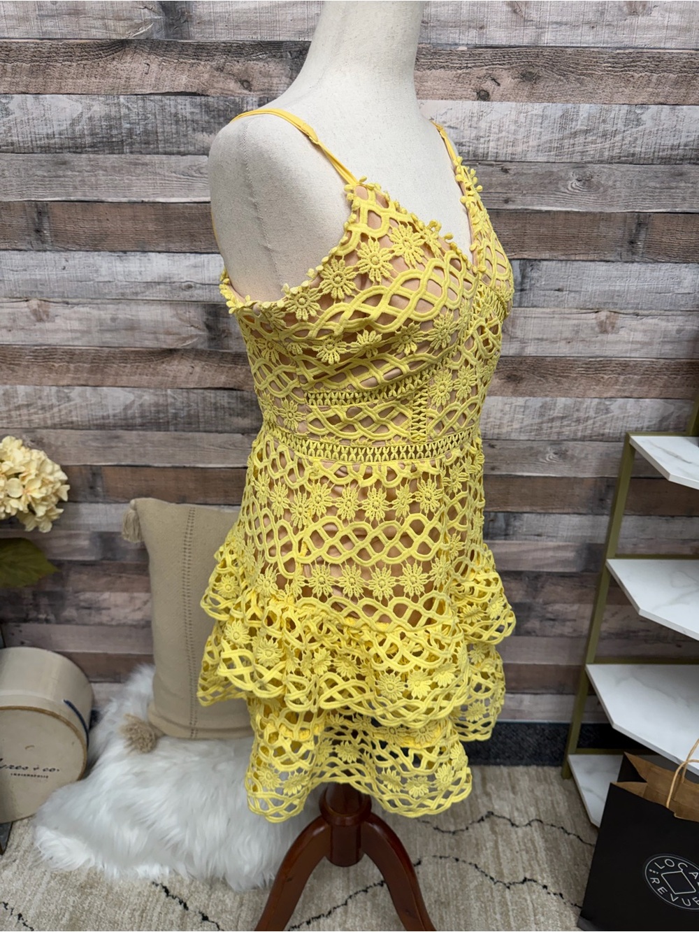 Lulu’s Yellow Crochet Dress